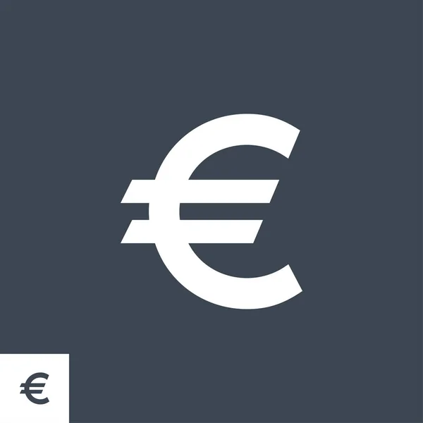 Euro Sign icono de glifo vectorial relacionado. — Vector de stock