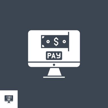 Ödemeyle ilgili vektör simgesi üzerine.