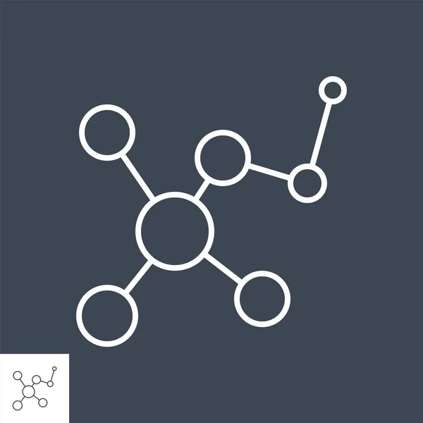 Molécula relacionado vetor ícone de linha fina. — Vetor de Stock