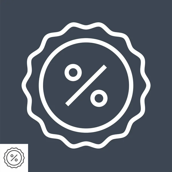 Icône vectorielle de ligne mince de badge en pourcentage — Image vectorielle