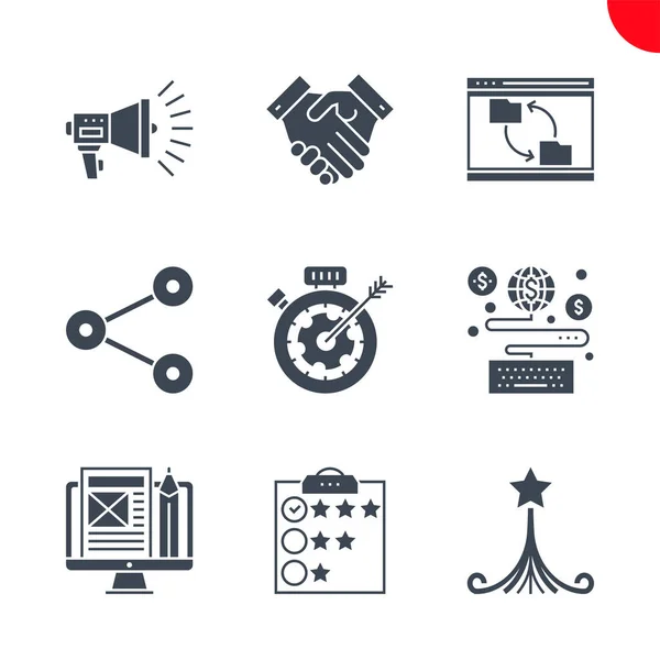 Seo and web opimization icons set — Stock Vector