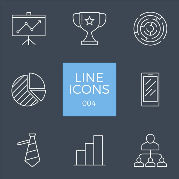 Business Related Vector Line Icons Set — Stock Vector