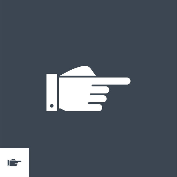 Hand Direction related vector glyph icon.