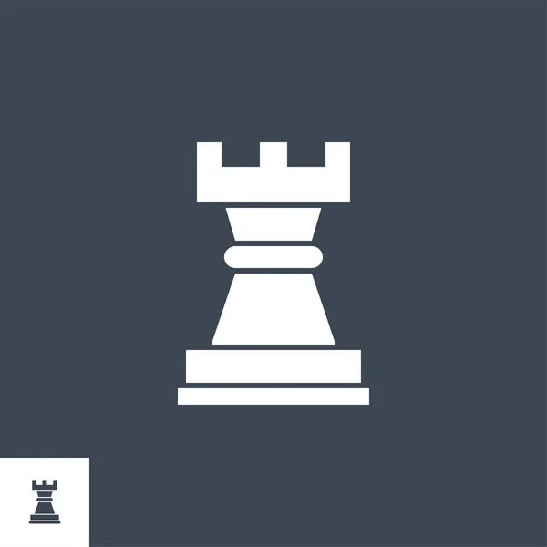 Chess Rook bezogenes Vektor-Glyphen-Symbol. — Stockvektor