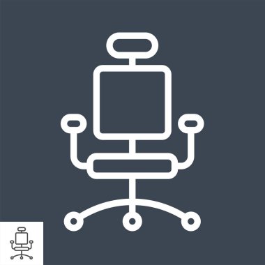 Ofis Sandalyesi İnce Satır Vektörü Simgesi