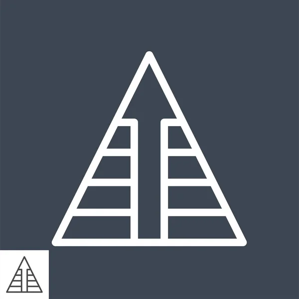 피라미드 , Arrow Thin Line Vector Icon 과 함께 — 스톡 벡터
