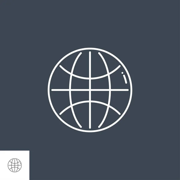 Globe Related Vector Line Icon. — Stock Vector