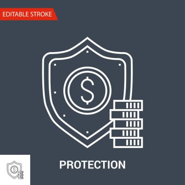 Koruma Simgesi. İnce Çizgi Vektör ResmiComment