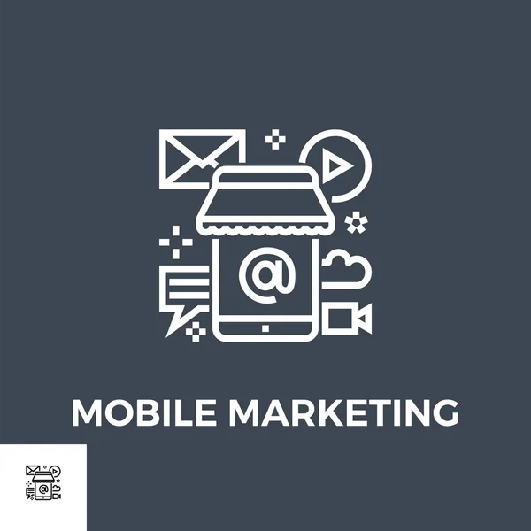 Icône de ligne de marketing mobile — Image vectorielle