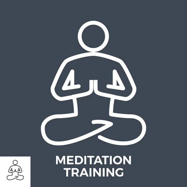 瞑想トレーニング細い線ベクトルアイコン — ストックベクタ