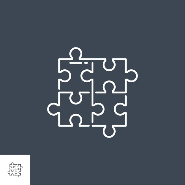 Puzzle Related Vector Line Icon — Stock Vector