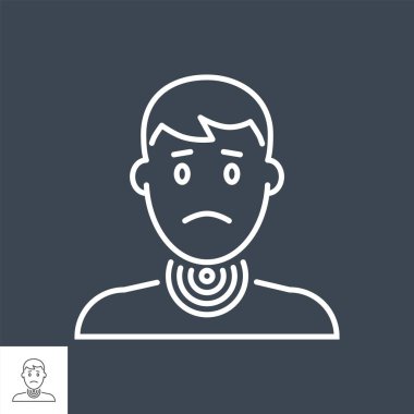 Boğaz ilintili vektör ince çizgi simgesi.