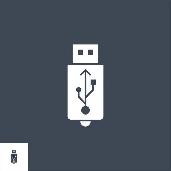 USB-bezogenes Vektor-Glyphen-Symbol. — Stockvektor