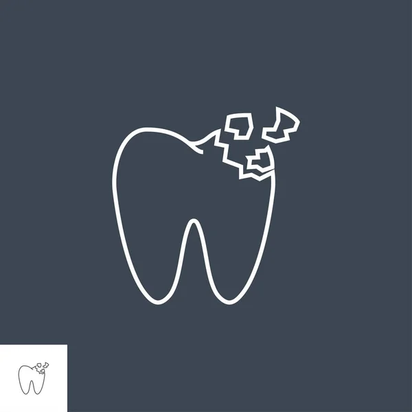 Tooth Crash Line Icon — Stock Vector