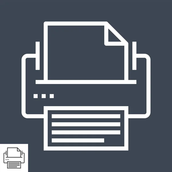 Printer Thin Line Vector Icon — Stock Vector
