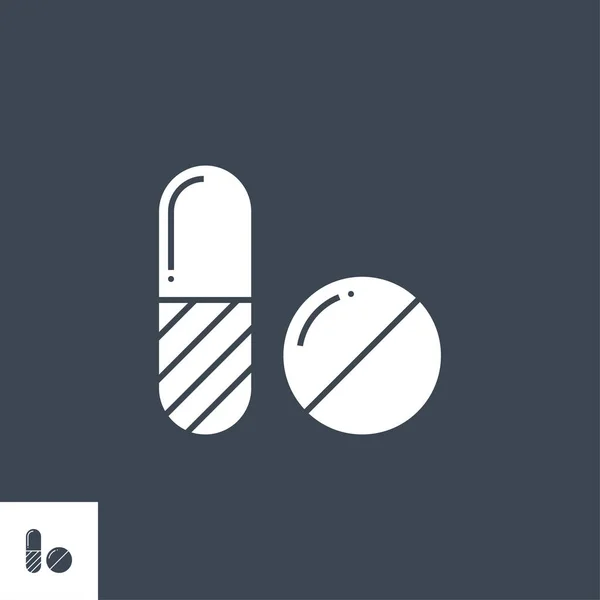 Pills related vector glyph icon. — Stock Vector