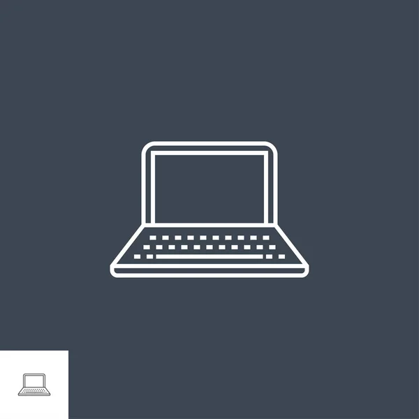 Laptop verwandte Vektor Thin Line Icon. — Stockvektor