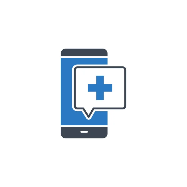 Telemedicina Glyph Related Vector Icon Ícone Plano Isolado Fundo Branco — Vetor de Stock