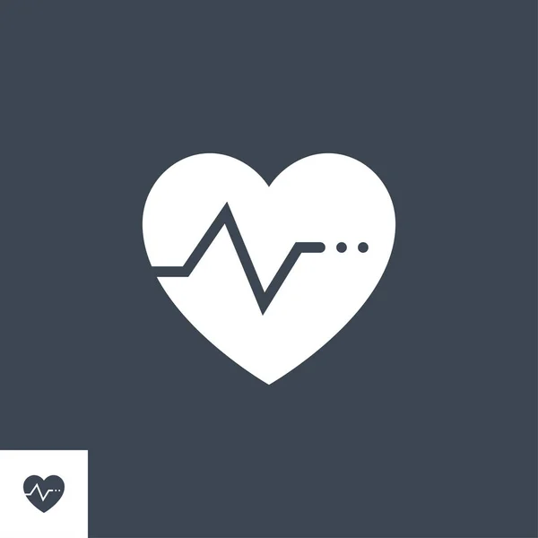 Heartbeat Ratev legate de pictograma glifei vectoriale . — Vector de stoc