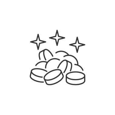 Madeni Para Yığını İlgili Vektör Hattı Simgesi. Beyaz Arkaplan 'da izole edilmiş tabela. Düzenlenebilir EPS dosyası. Vektör illüstrasyonu.