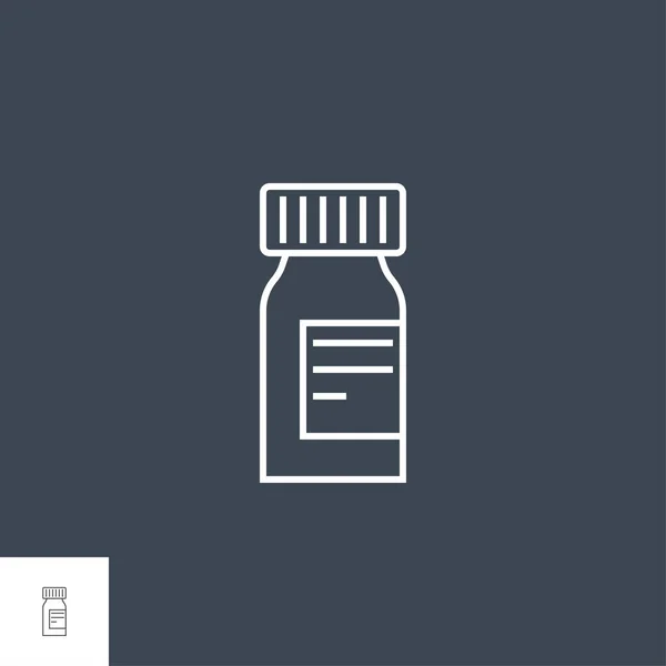 Χάπια Μπουκάλι Σχετικό Διάνυσμα Γραμμή Εικονίδιο Ναρκωτικά Απομονωμένο Μαύρο Φόντο — Διανυσματικό Αρχείο