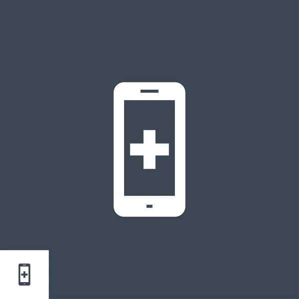 Smartphone Met Medical App Thin Line Vector Icon Flat Icon — Stockvector