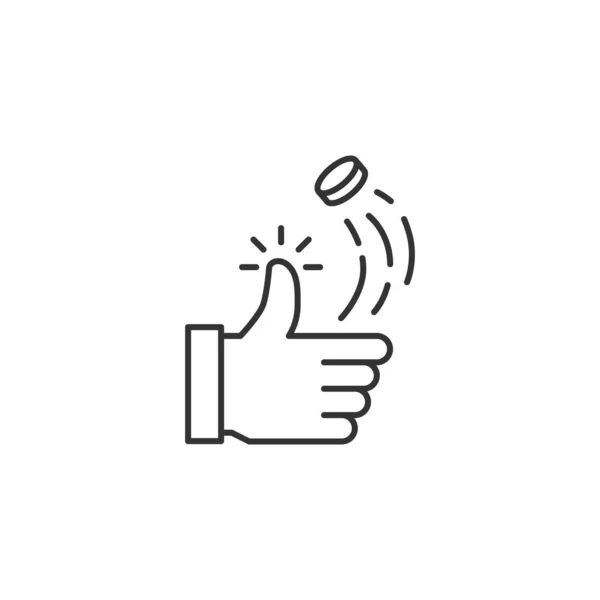 Coin Toss Related Vector Line Icon. — Vetor de Stock