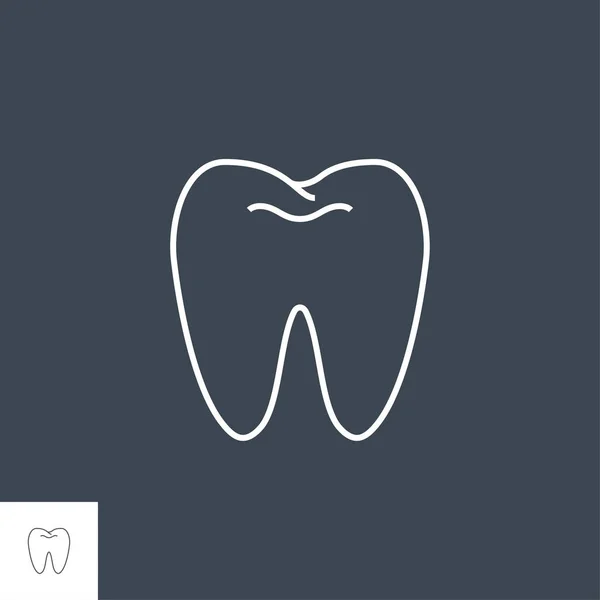 Tooth Thin Line Vector Icon. — Stock Vector