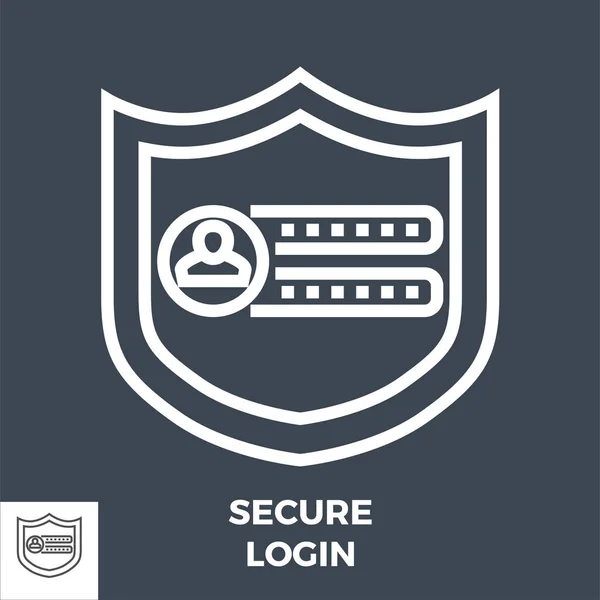 Secure Login Line Icon — Stock Vector