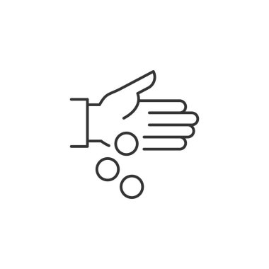 El Dökülen Paralar İlgili Vektör Satırı Simgesi.