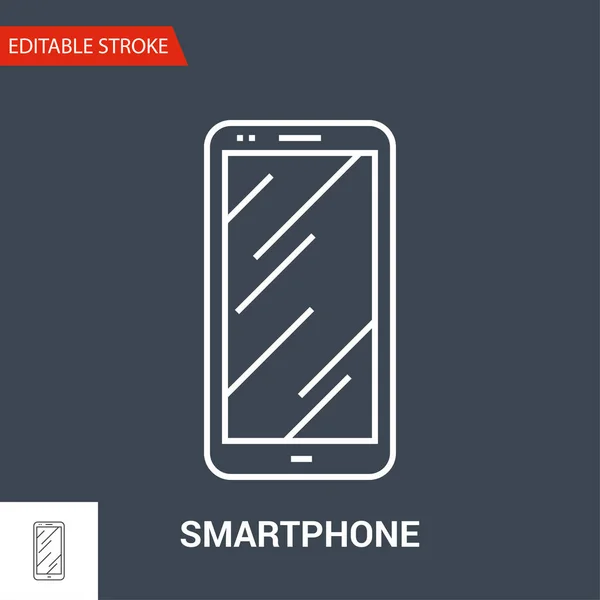 Smartphone Icon. Thin Line Vector Illustration — Stock Vector