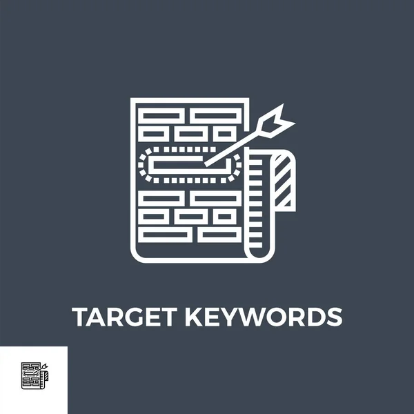 Target Keywords Line Icon — Stock Vector