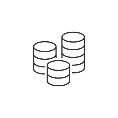 Sikkeler Yığını İlgili Vektör Satırı Simgesi.