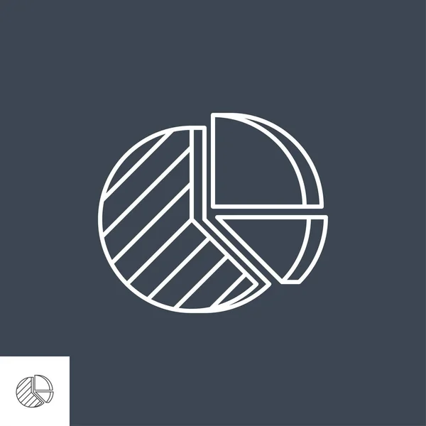 Pie Chart Related Vector Line Icon — Stock Vector