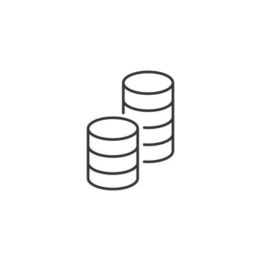 Sikkeler Yığını İlgili Vektör Satırı Simgesi.