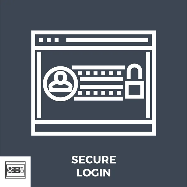 Secure Login Line Icon — Stock Vector