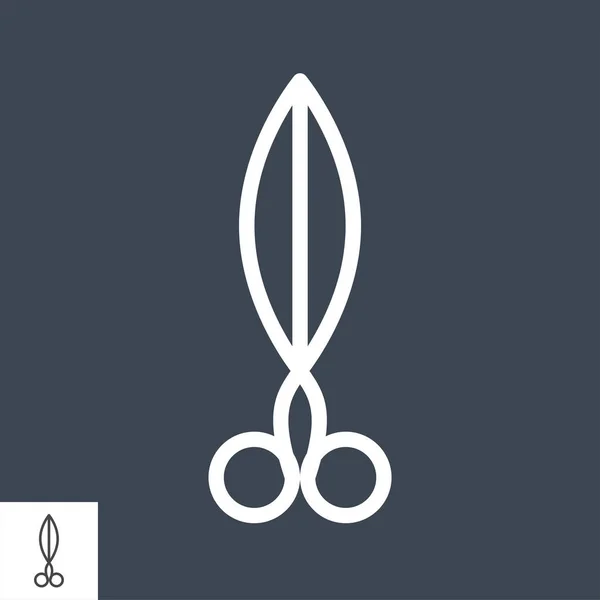 Иконка Векторной Линии Ножницами Изолированный Черном Фоне Векторная Иллюстрация — стоковый вектор