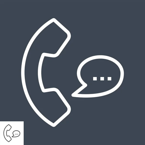 Telefone Thin Line Vector Icon Ícone Plano Isolado Fundo Preto — Vetor de Stock