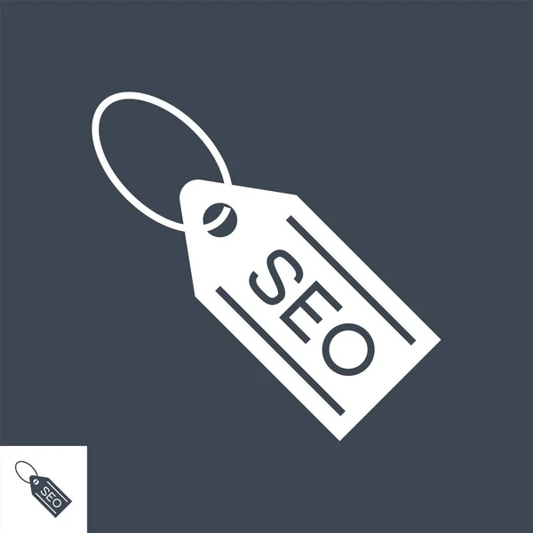 Seo Tag Related Vector Glyph Icon Aislado Sobre Fondo Negro — Vector de stock