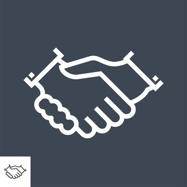 Handshake Related Vector Line Icon Isolado Fundo Preto Curso Editável — Vetor de Stock