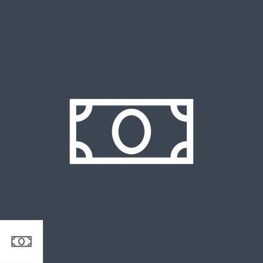 Dolar bağlantılı Vektör İnce Çizgi Simgesi. Kara Arkaplan 'da izole edilmiş. Düzenlenebilir Vuruş. Vektör İllüstrasyonu.