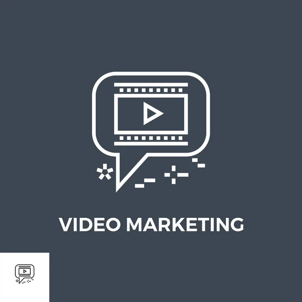 Icône de ligne de marketing vidéo — Image vectorielle