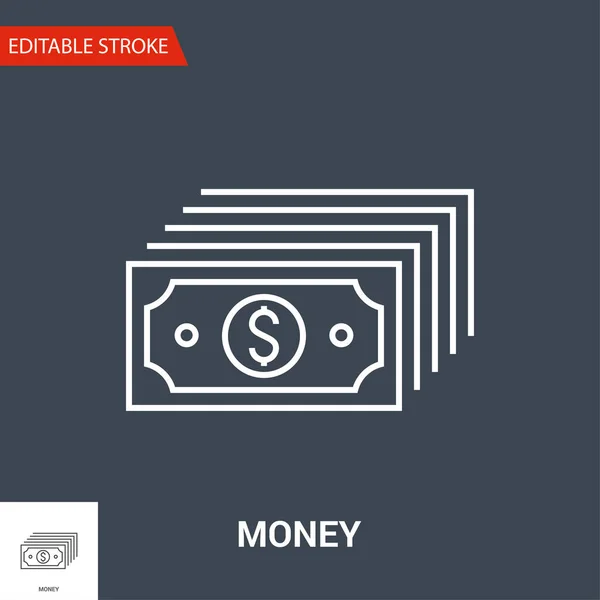 Icono del dinero. Ilustración de vectores de línea delgada — Archivo Imágenes Vectoriales