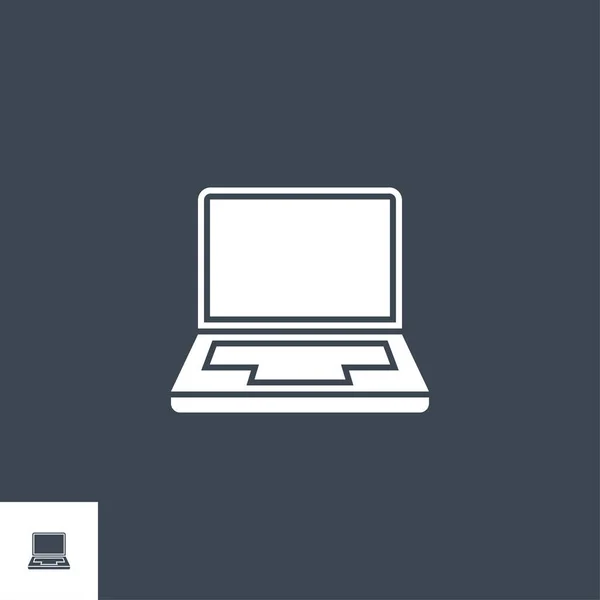 Laptop-Vektor-Glyphen-Symbol — Stockvektor