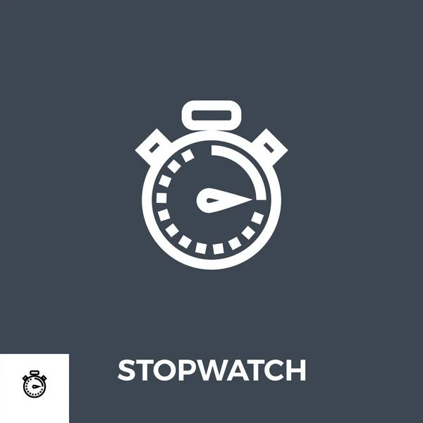 Stopwatch Vector Glyph Icon — Stock Vector