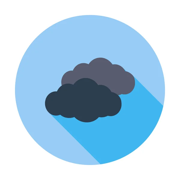 Overcast icono plano único . — Vector de stock