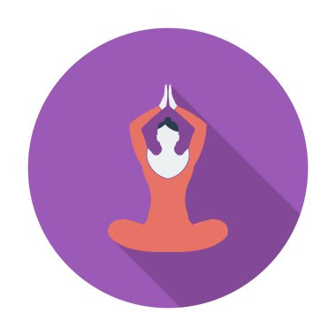 Yoga Düz Simgesi.