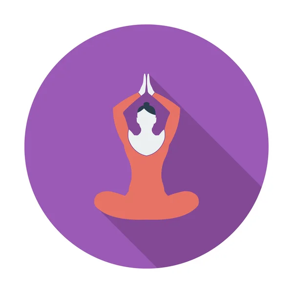 Yoga Düz Simgesi. — Stok Vektör