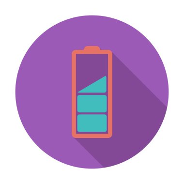 şarj pil, düz tek simge.