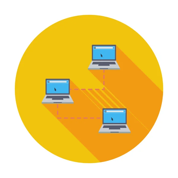 Computer netwerk één pictogram. — Stockvector